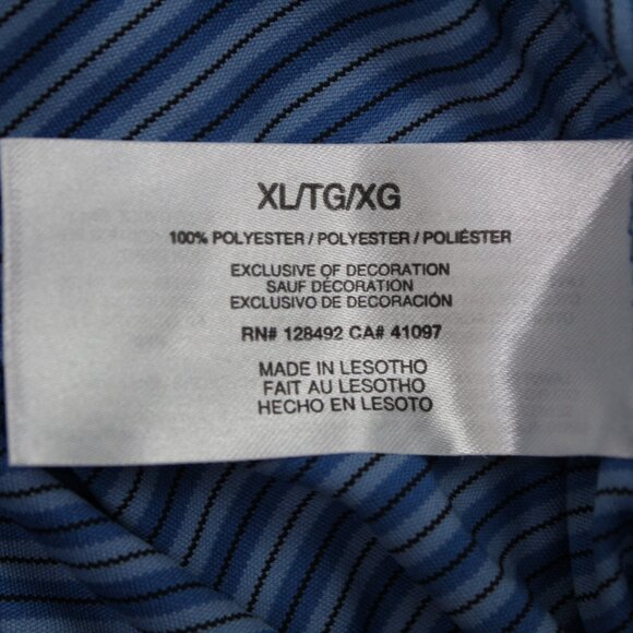 Greg Norman ML75 Polo Shirt NWT Mens XL Blue Striped Play Dry S/S Polyester - Picture 9 of 12